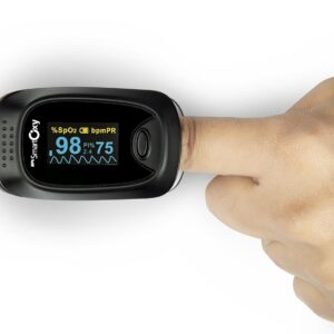 BPL Medical Technologies Smart Oxy Finger Tip Pulse Oximeter (Black)|High Accuracy|SPO2|Perfusion Index| OLED Display| CE Certified| Heart Rate - Black